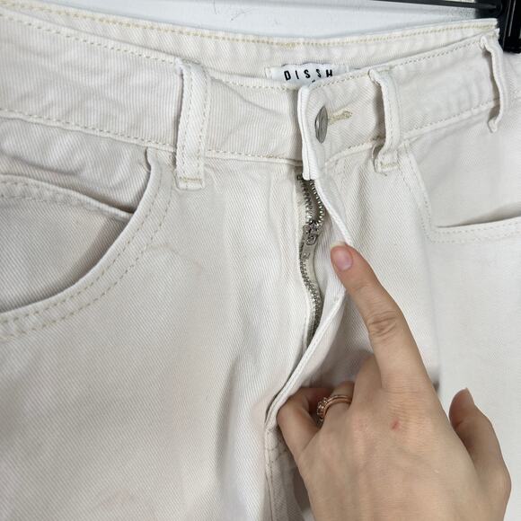 DISSH Denim Shorts Womens Size 10 Project Upcycle Dye Flawed Festival Summer - Picture 2 of 9